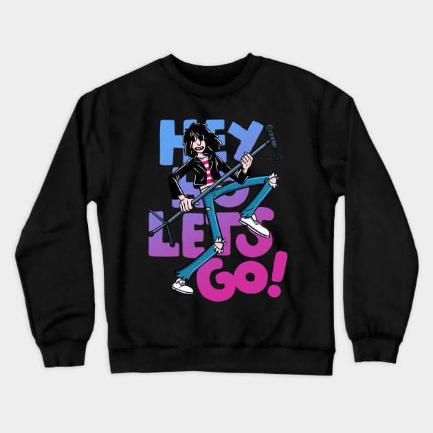 Joey Ramone He Ho Lets Go! Crewneck Sweatshirt by FictionFactory